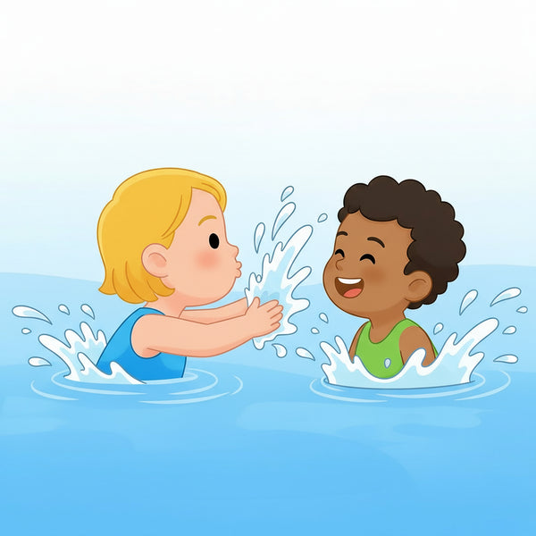 Splash and Laugh play builds comfort and familiarity in shallow water.
