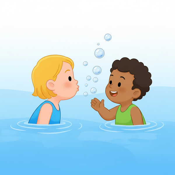 Blowing Bubbles helps toddlers learn to control breathing underwater.